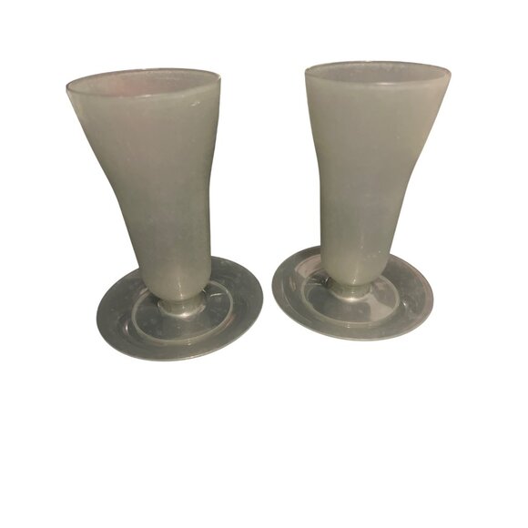 Set of 2 Vintage Tupperware Gray Parfait Dessert Cups 754 Replacements No Lids - Picture 1 of 4